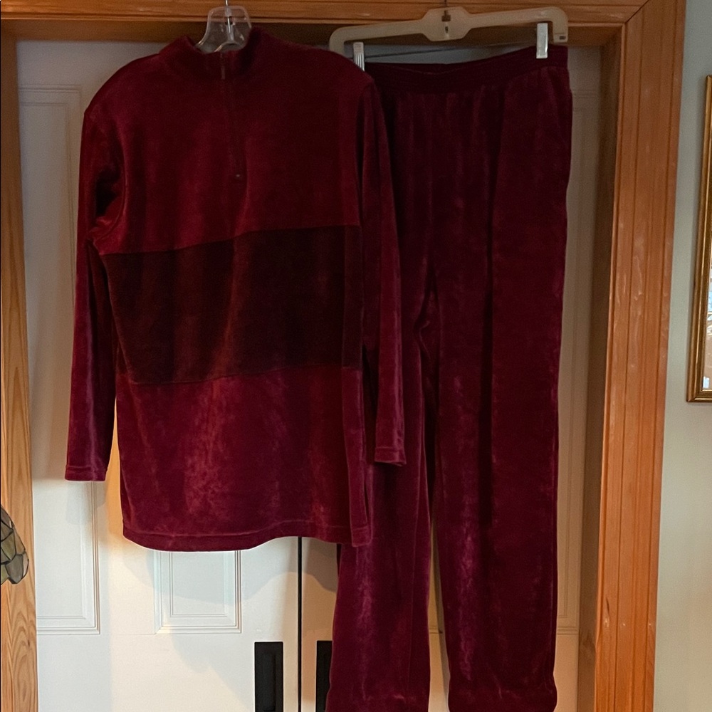 Bechamel Women's Burgundy Velour Pantsuit size M